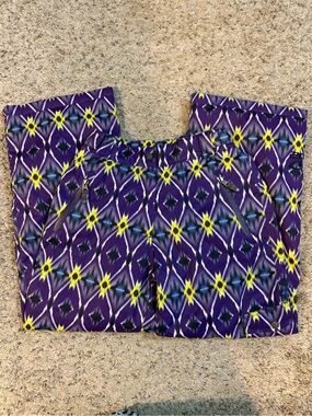 Girls Purple Geometric Print Snow Pants Size 12 EUC